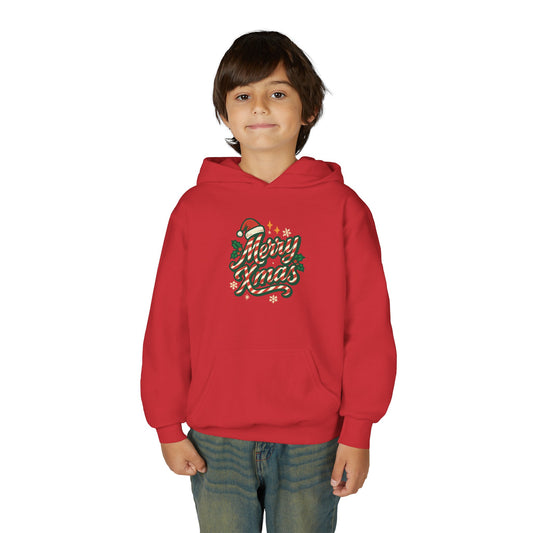 Youth Hoodie — 'Merry Xmas' Festive Kids Christmas Pullover